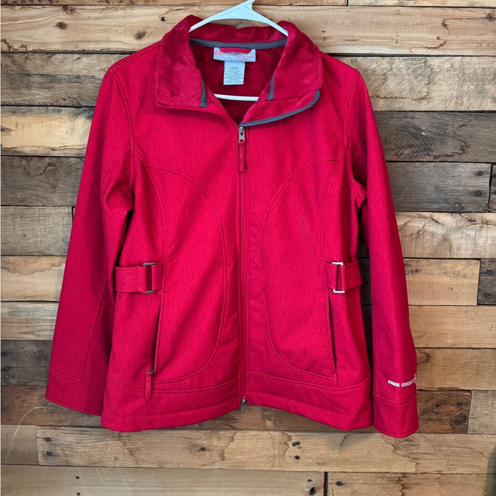 Free Country Red Pea Coat Stylish Lightweight Design Size Medium